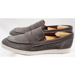 Allen Edmonds Men's Gray Suede Penny Slip-On Loafers